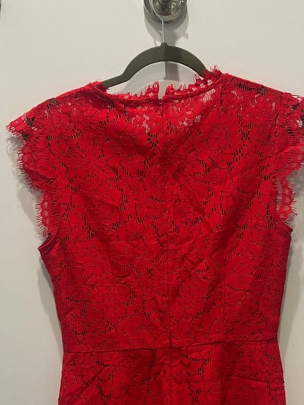 Rachel Zoe Red Lace Midi Dress - Picture 3 of 8